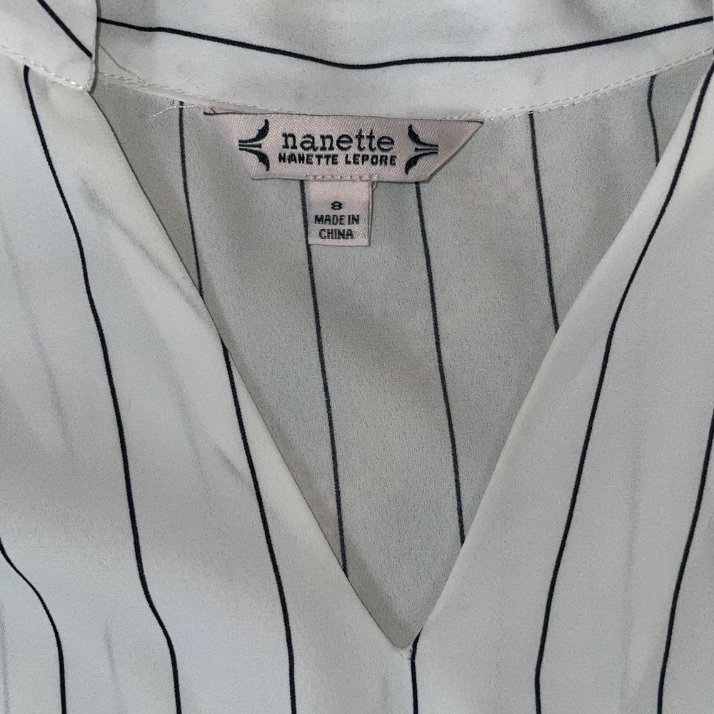Black and white pinstriped dress